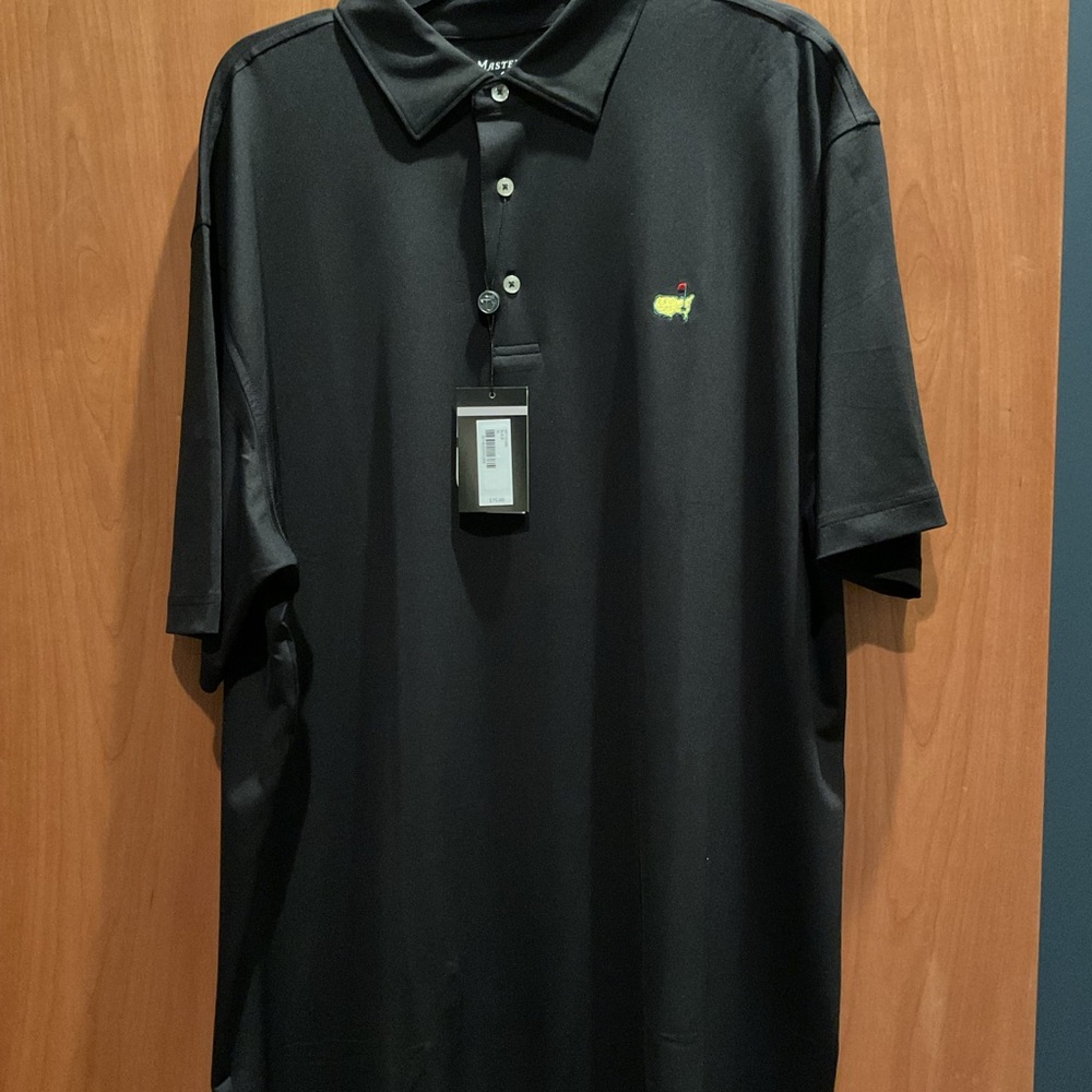 Masters Tech Black Polo Shirt with Embroidered Logo